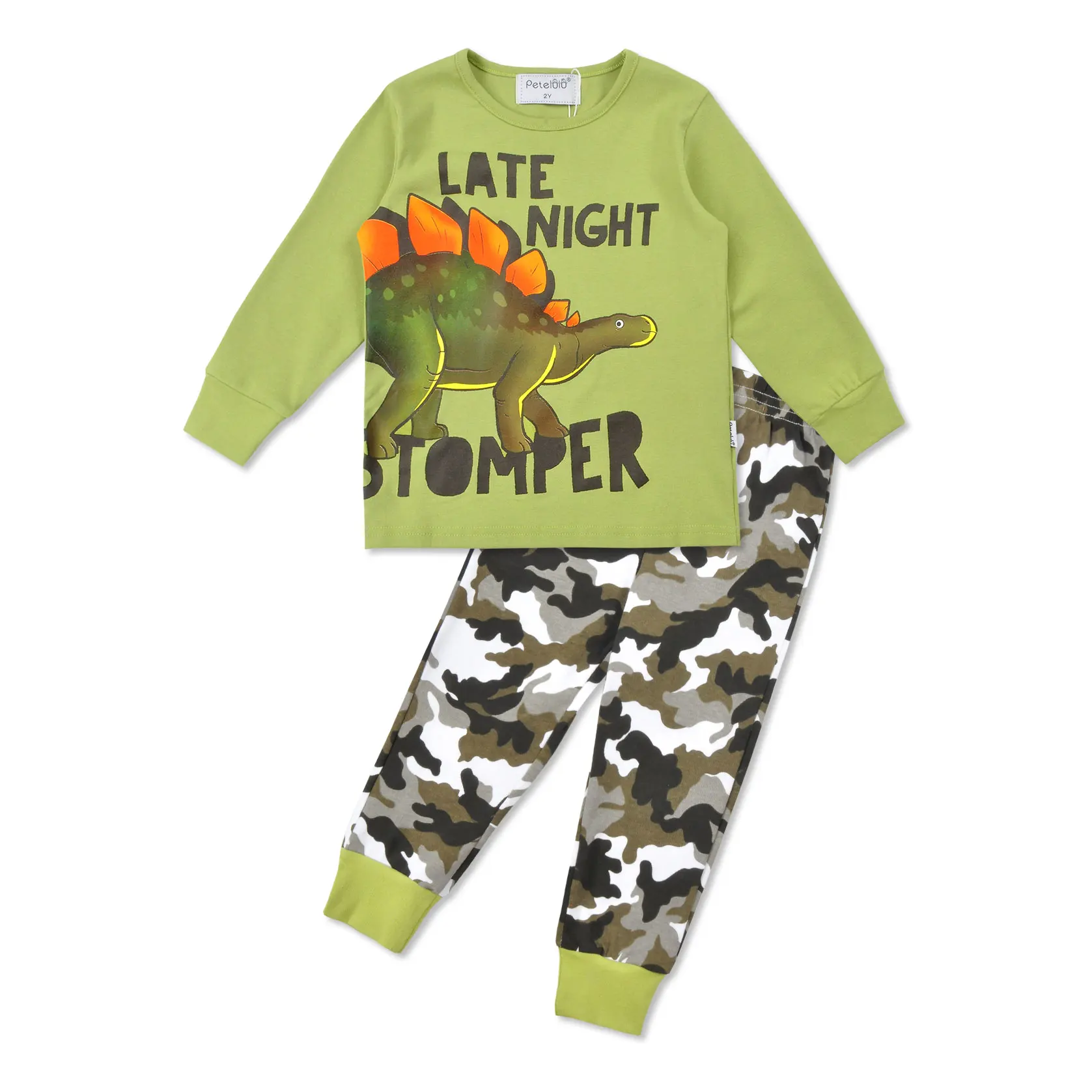 Petelulu Boy Pajamas Set Kids Dinosaur Pajamas Cute Pattern Kids Cotton Pajamas Home Wear Clothes Set