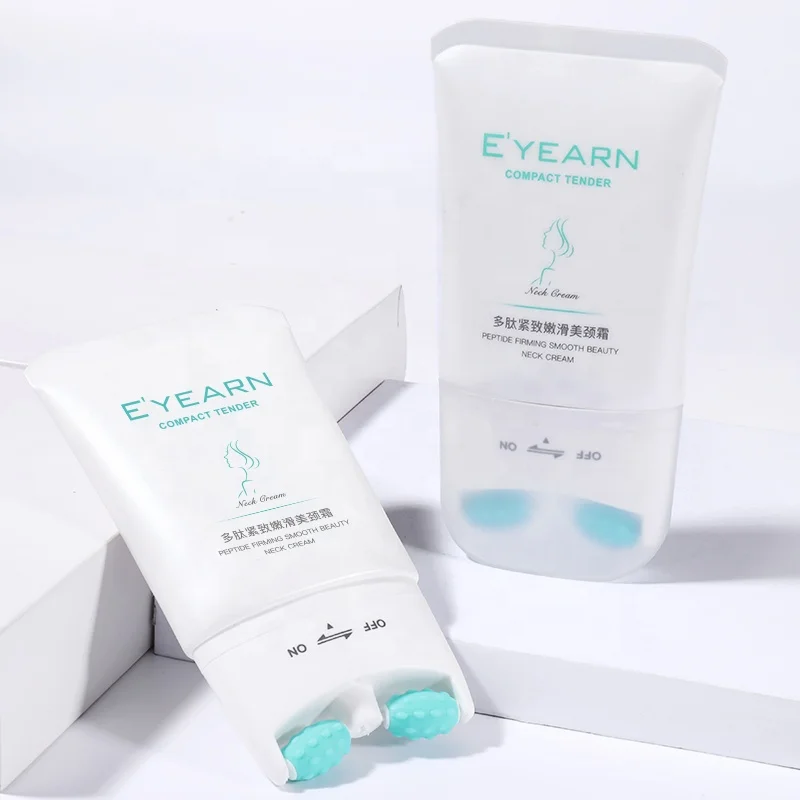 OEM Stock Polypeptide Neck Firming Cream Remove Double Chin Firming Lift Anti-Aging Moisturizer with Roller Massager Neck Cream