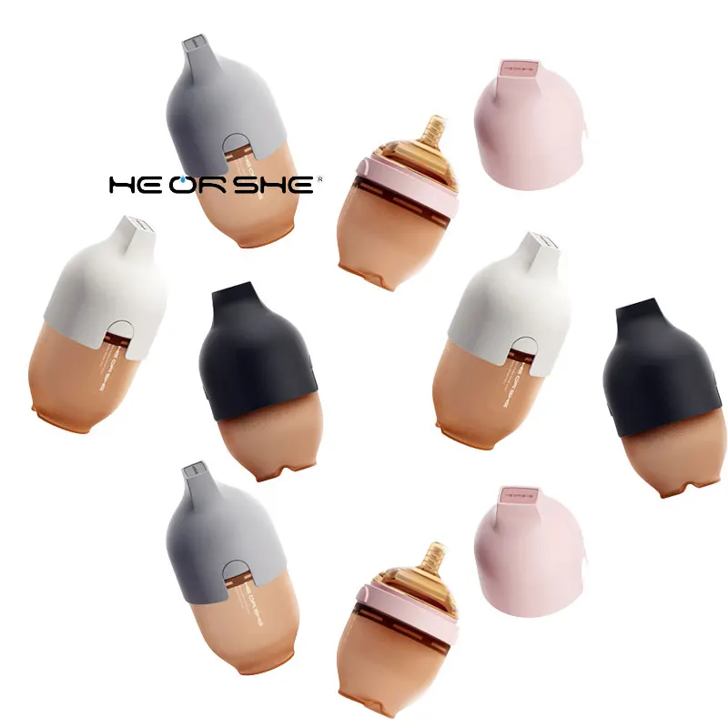 Wholesale HEORSHE Products 160ml 5oz 240ml 8oz Supply Safety Material BPA Free Silicone Feeding Baby Bottle