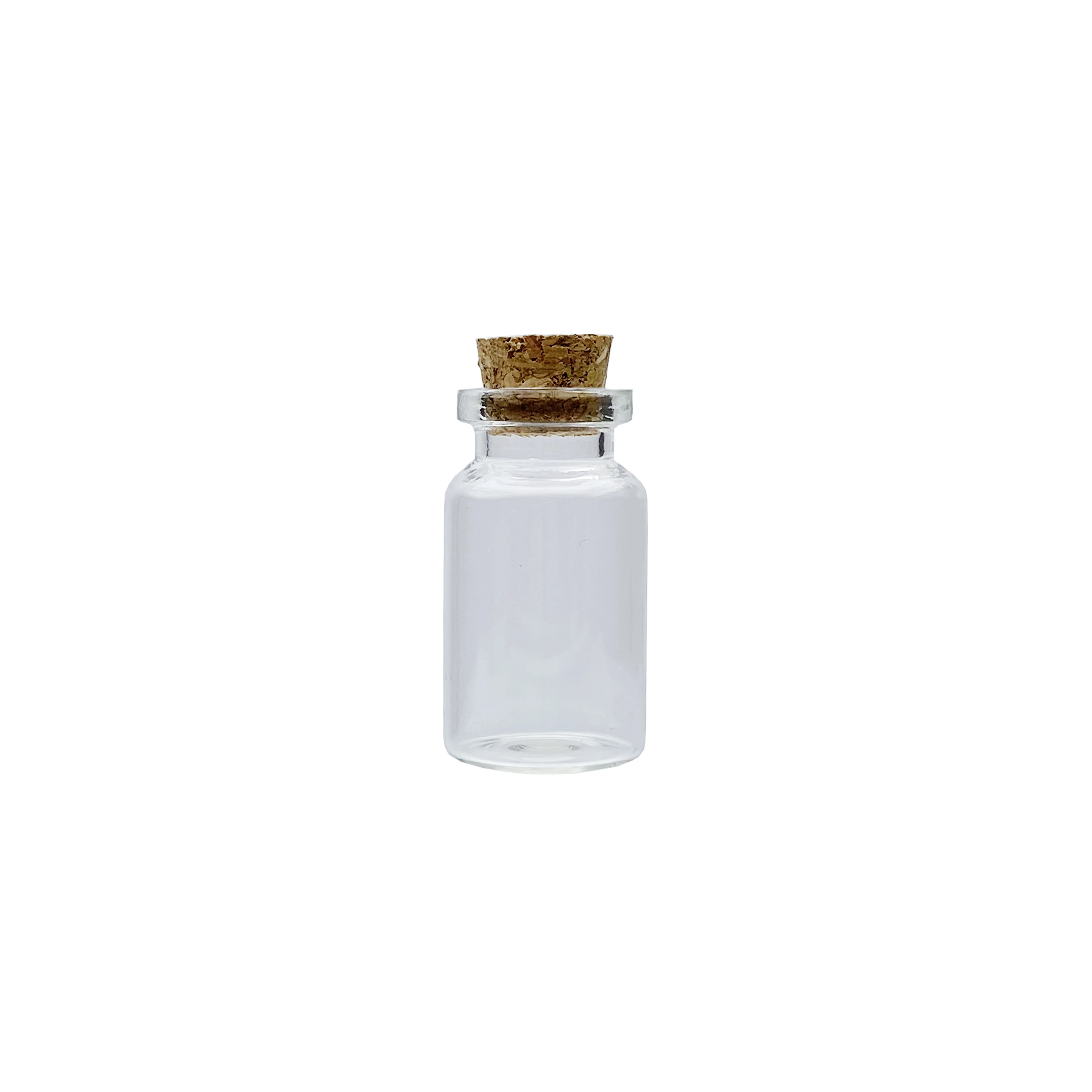 Lanjing Empty 10ml mini clear glass wishing bottle small drift vials with cork lids