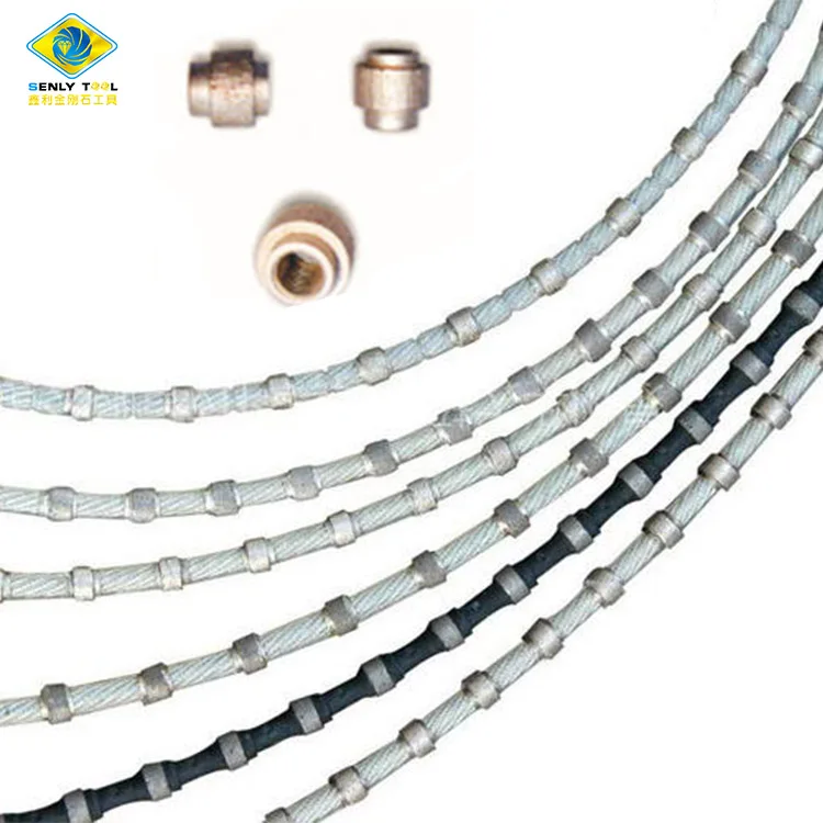 Diamond sintered beads wire rope saw for cutting granite rocks