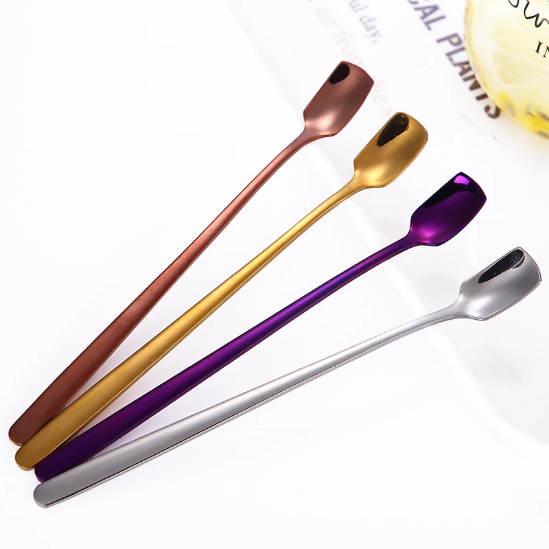 15CM Stainless Steel Coffee Spoon Small Customised Spoon With Logo Short Handle Color Spoons