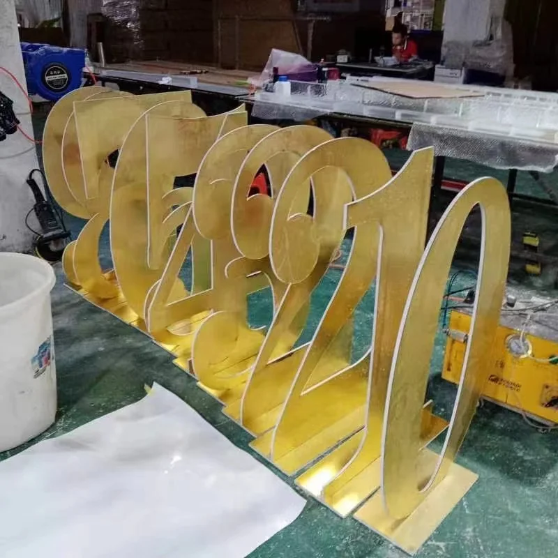 Birthday Gold Acrylic Numbers Backdrop House Number 3d Large Big  Acrylic Letters For parties Wedding