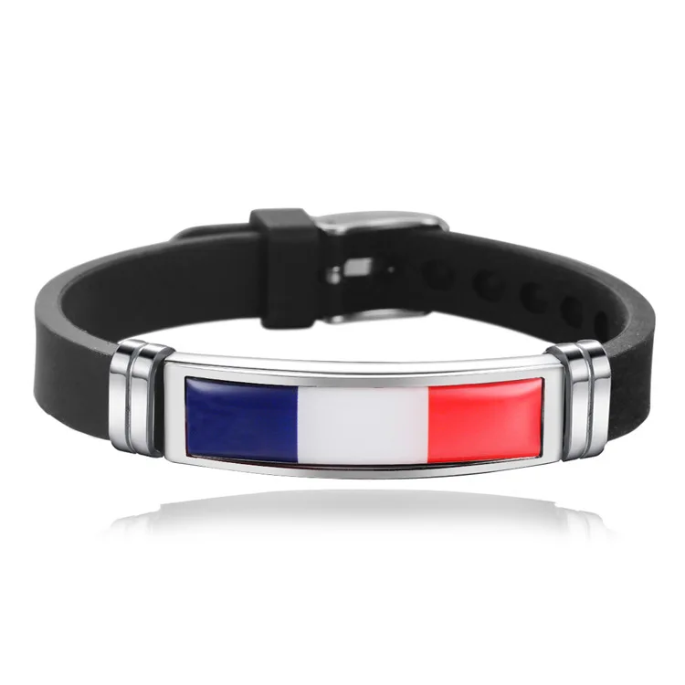 custom Top 24 teams Italy Spain Portugal England flag wristband ,national countries flag silicone rubber bracelet