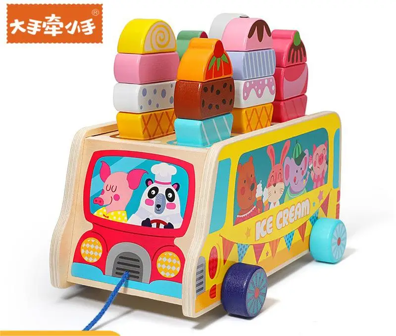 Cross-border children play house toy ice cream truck set boys and girls ice cream Basra car educational toys