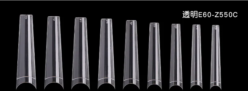 500 pcs Xxl Coffin Nail Tips No C Curve New Cheap Price Tapered Square Xxl Coffin Nail Tips No C Curve