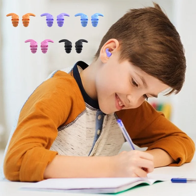 Fourth generation nano silicone noise reduction earplugs 3layers noise cancelling children adults waterproof earplugs anti noise