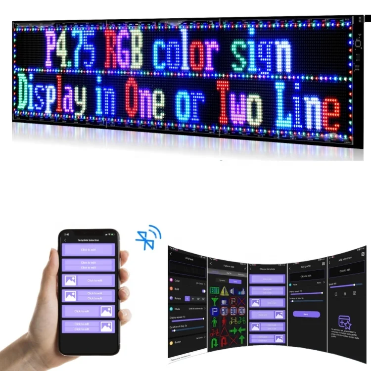High quality business sign bluetooth control led product display screen soft bendable led screen board advertising