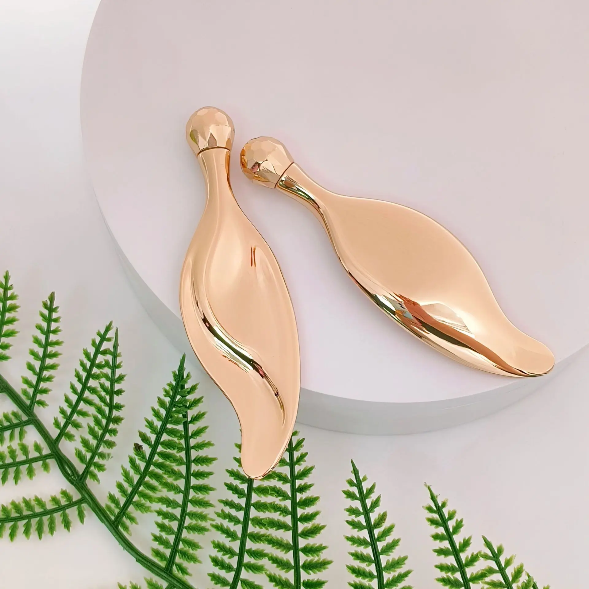 Facial massager guasha tool scraping board zinc alloy mini leaf scraper panel, facial massage board, metal massage guasha board