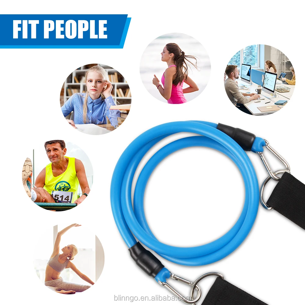 11pcs Workout Exercise Yoga Set Indoor Fitness Training Tubes Elastic Exercise Sport Custom Tube Resistance Bands Set