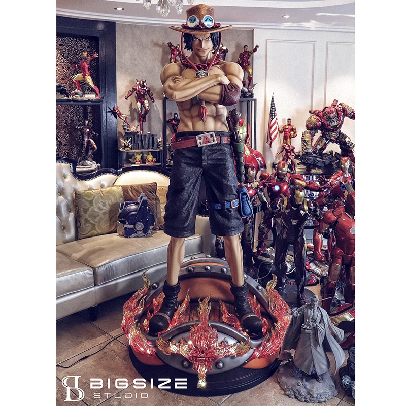 Cheapest Japanese Anime Big One Piece King Ace Action Figure Resin Casting Statues Garage Kits For Collectible.