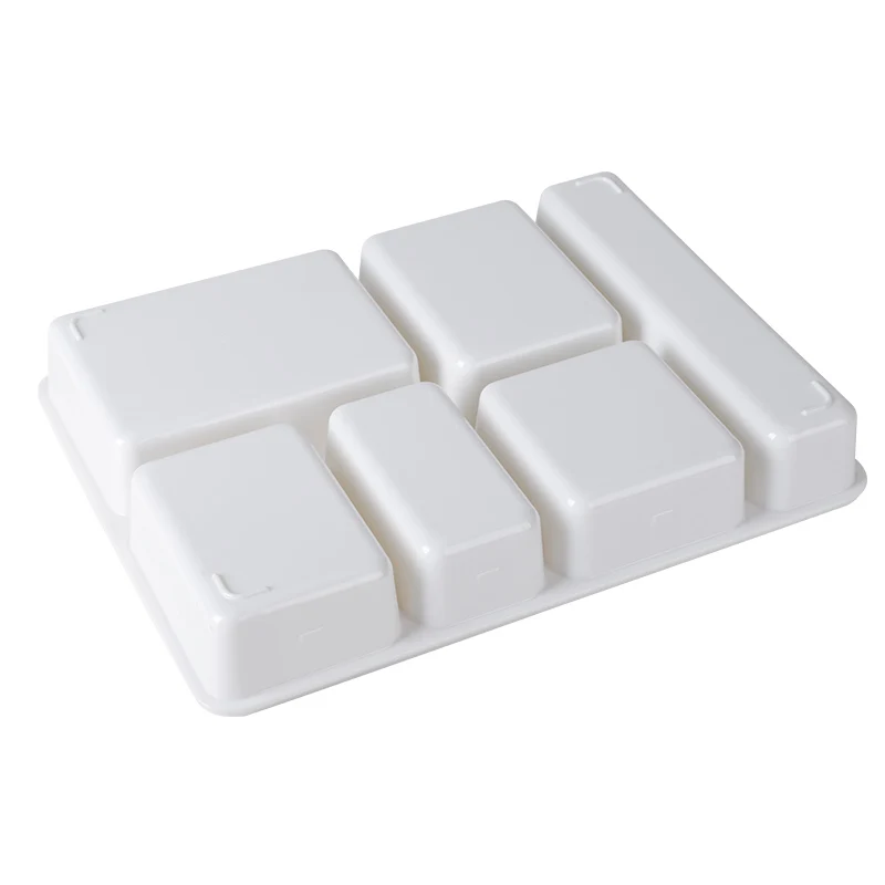 6 Compartment Divided Food Plate Melamine Plastic Hospital Deep Container Tray