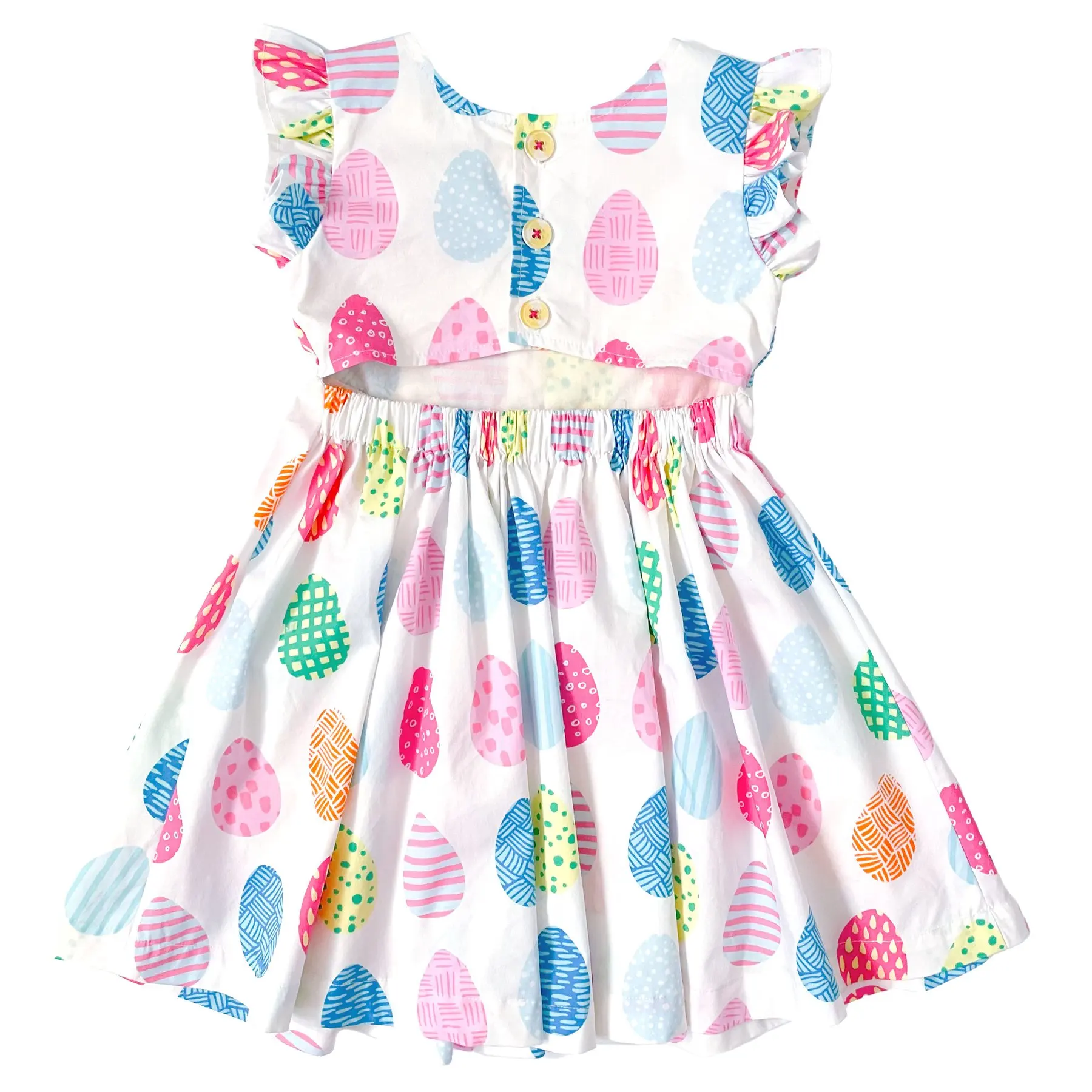 Summer new fashion Soft Bamboo Viscose baby Girl Ruffled Cap Sleeve Twirl Dress
