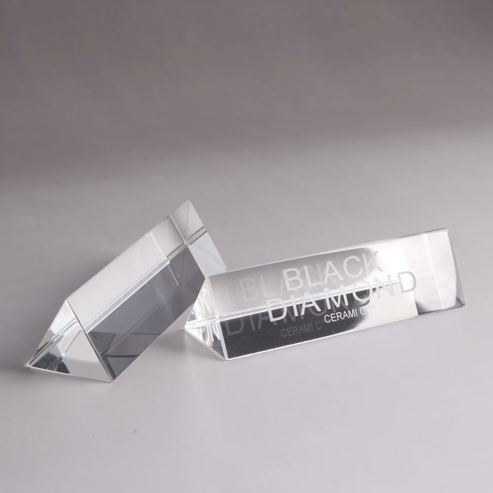 Wholesale Blank K9 Crystal Prism Paperweight Optical Glass Triangular Pyramid Prisms For Sale
