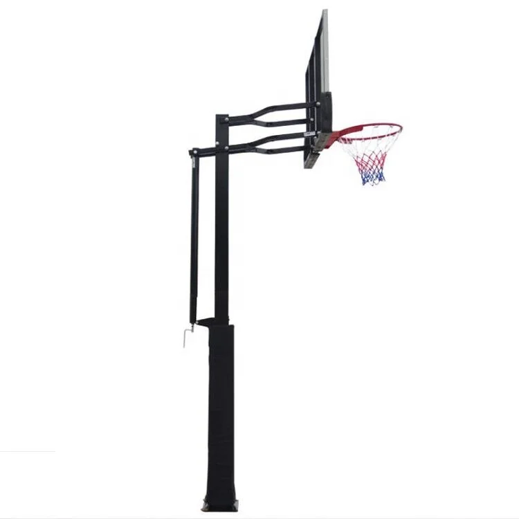 China Factory Produced In-ground Hand Lift Basketball Hoop Height Adjustable Basketball Stand