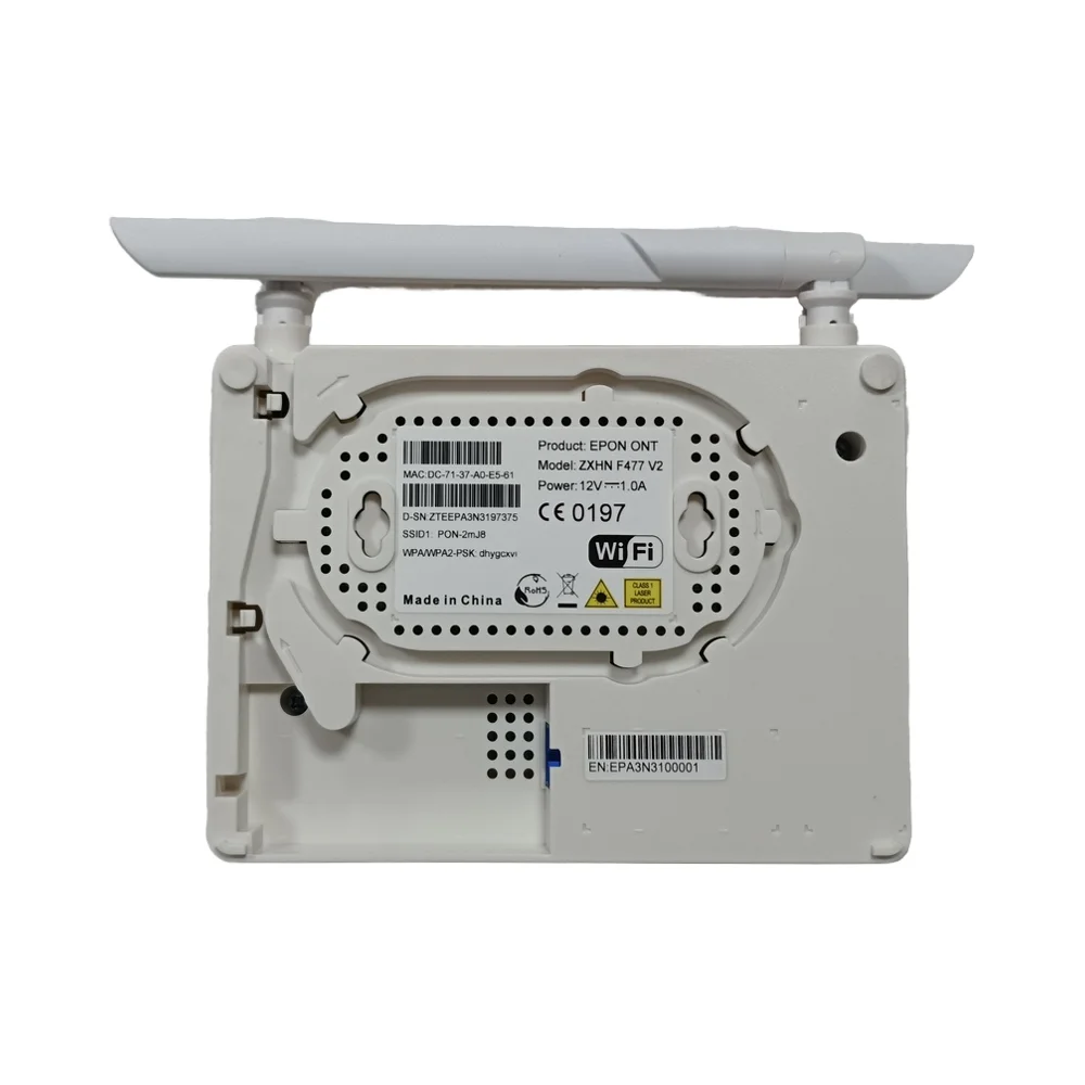 Used Wifi Modem F477V2 With 2 Antennas Epon Onu Fiber Optic F477 V2 English Firmware fiber optic equipment