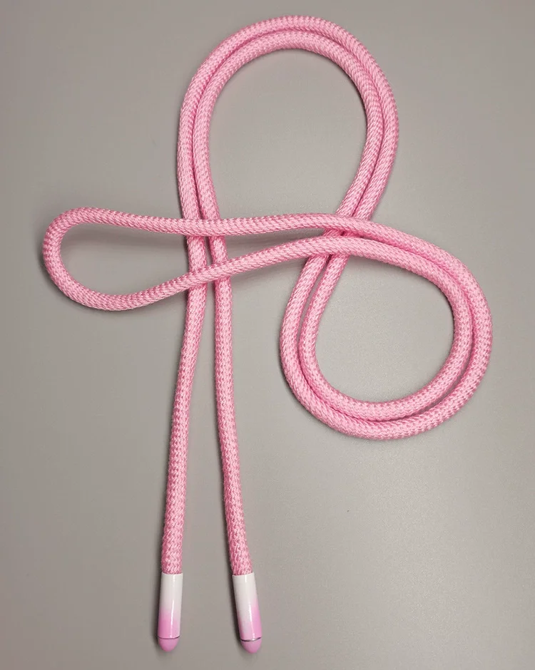 Custom Wholesale Drawstring Cord Colored Round Hoodie Draw String With Rubber Tips Draw Cords For Womenand Men Clothing