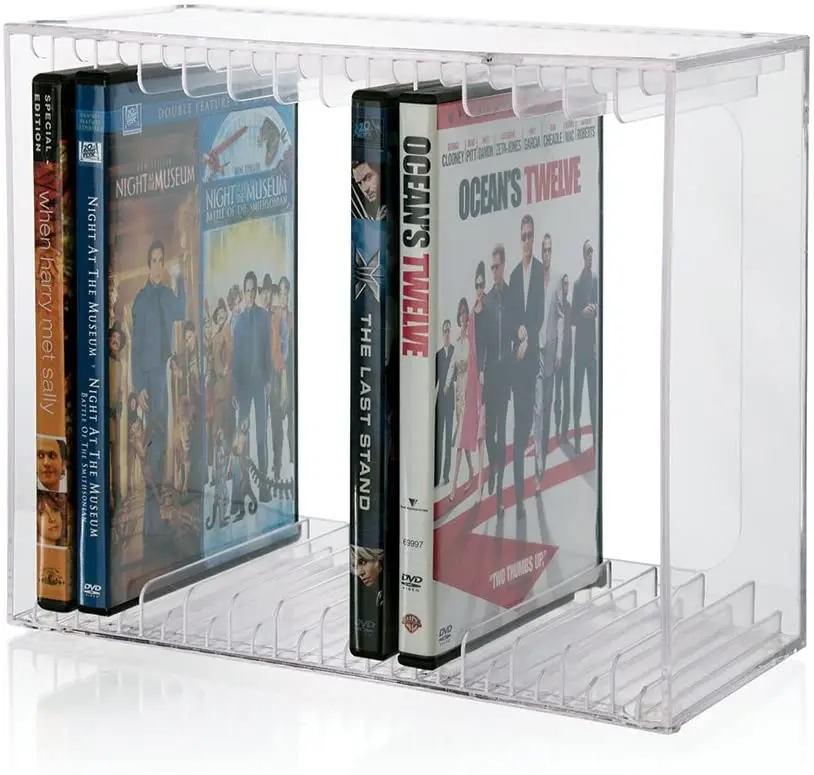 Factory custom transparent stackable Video Game Disk DVD CD holder display shelf