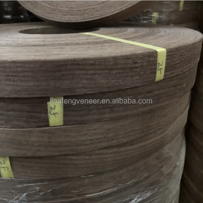 Factory supply natural edge banding veneer furniture0.5mm1mmOak walnut  maple cherry birch okoume edge veneer