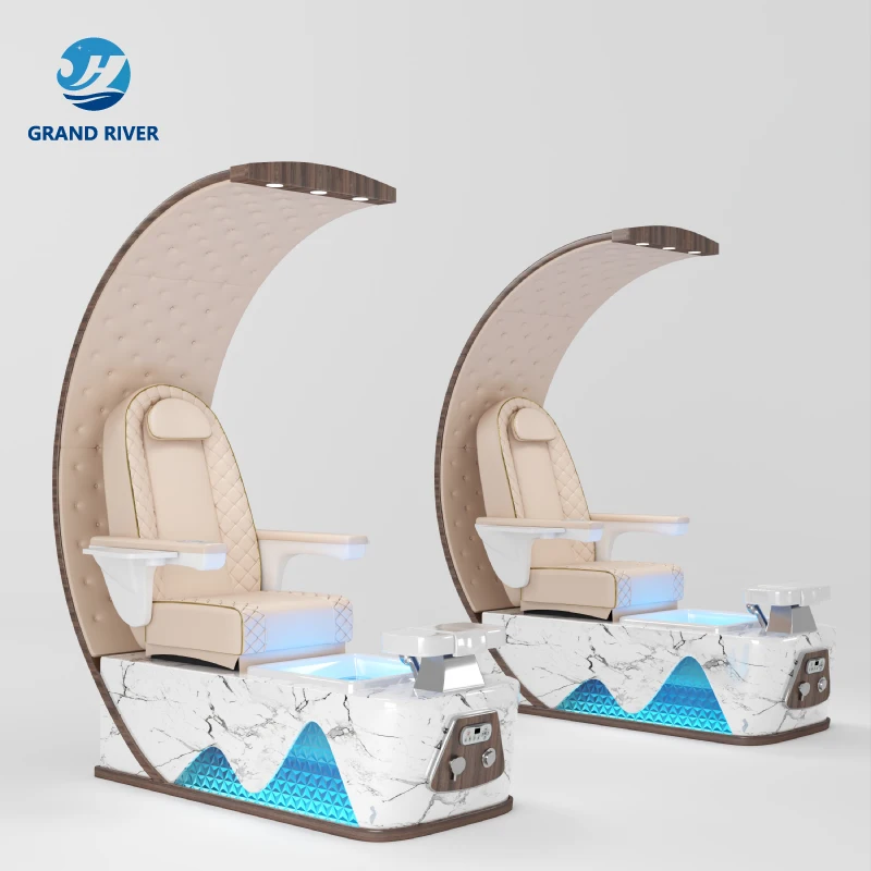 Most popular stylish knead massage reclinable foot bath nail shop manicure pedicure chairs and stools luxury for sale