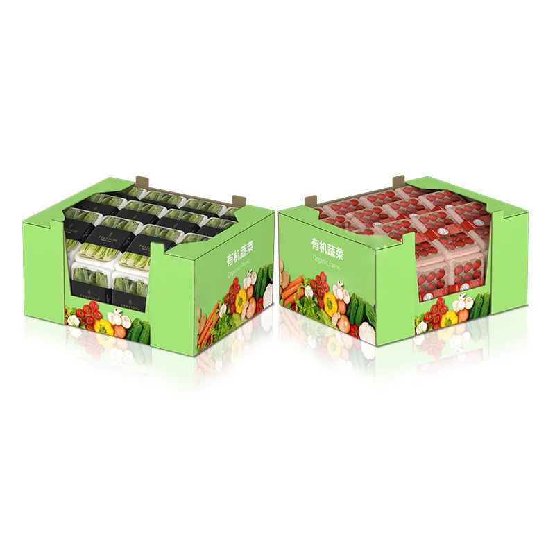Printed cardboard carton vegetable and apple fruits storage corrugated paper box packaging fresh fruit package box
