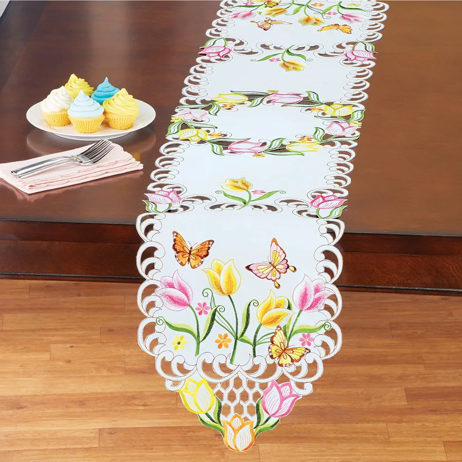 wedding embroidered cutwork tablecloth