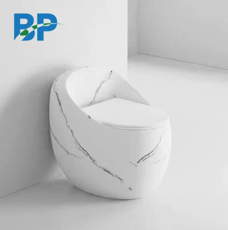 Egg shaped WC toilets modern design s trap Siphon Jet Flushing one piece ceramic toilet for south Asia market