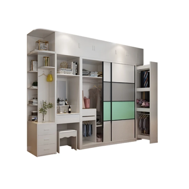 Save Cost Wooden Wardrobe Manufacturer Glass Wardrobe Bedroom Hot Sale Sliding Wardrobe