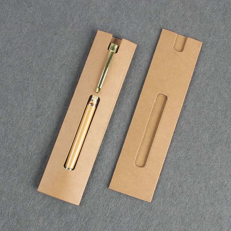 Wholesale simple pen case with a cover at both ends Cheap kraft paper simple pen packaging promotional all-purpose pen case