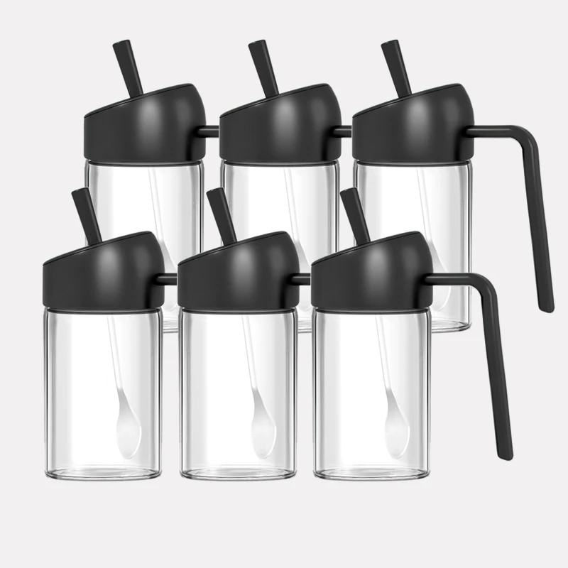 250 мл цилиндрическая Бессвинцовая стеклянная банка для специй и ложка контейнер для хранения соли и специй