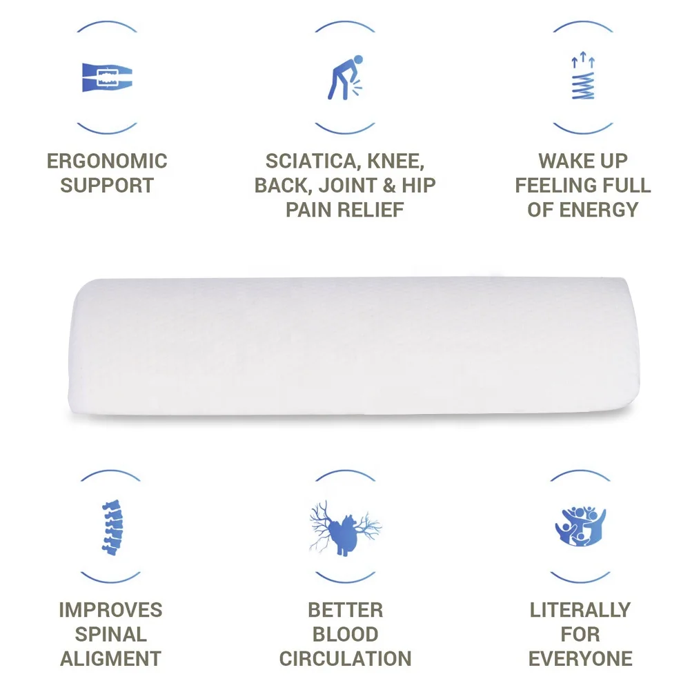 
Strong Support Bolster Pillow Under Knee Leg Neck Lumbar Pillow Pain Relief Memory Foam Under Desk Footrest Cushion 