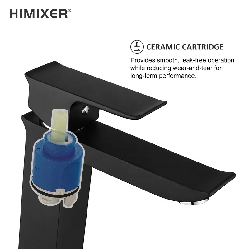 HIMIXER best contemporary matte black basin faucets single handle grifo lavabo wastafelkraan deck mounted brass water taps