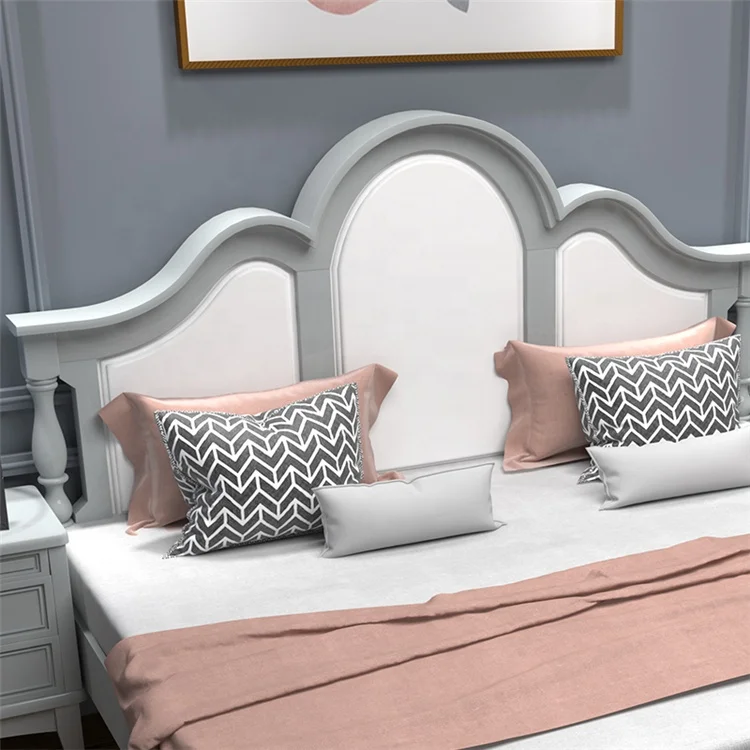 
Bedroom Furniture Modern Design Mahogany Solid Wood Adjustable Height Double Bed Mattress Custom Size 