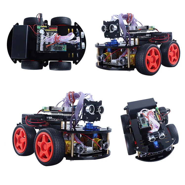 Factory 4WD Multi-function Robotic Starter Kit V3.0 Track Line Ultrasonic Sensor 328P IDE Programming Robot Kit Smart Robot Car