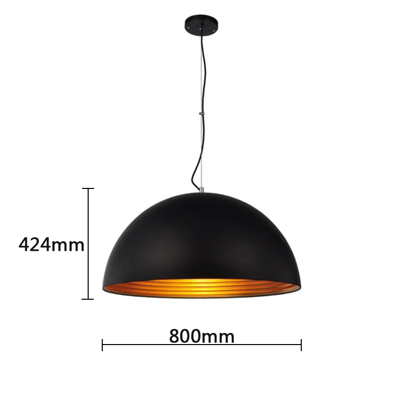 Industrial Chandelier Hanging Light Black Lamps Metal Dome Pendant Light Hanging Light Fixture for Home Dining Room