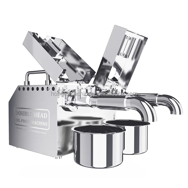Автоматическое Отопление 2 головки маслопресс холодный пресс мини масляный станок