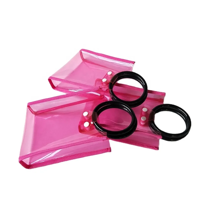 sewing finishing acrylic handle pink wholesale clear vinyl tote bags