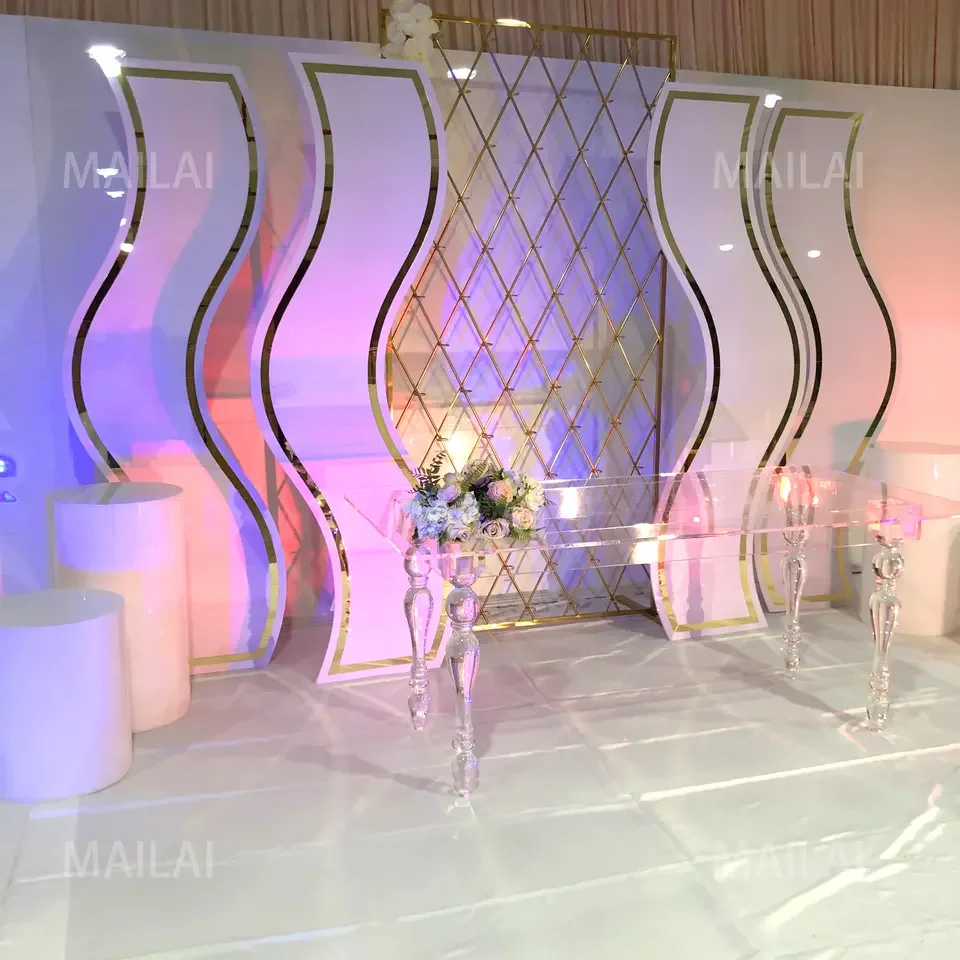 Romantic White Background Stage Set For Event Party Wedding Decoration