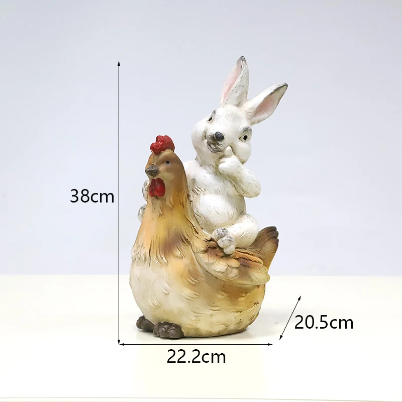 Redeco New Arrival Wholesale Garden Rabbit Statue Magnesia Crafts  Easter Bunny Magnesium oxide Crafts
