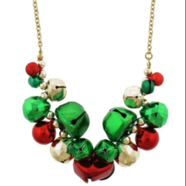 
Jingle Bells and Beads Statement Necklace for women Christmas accessories 