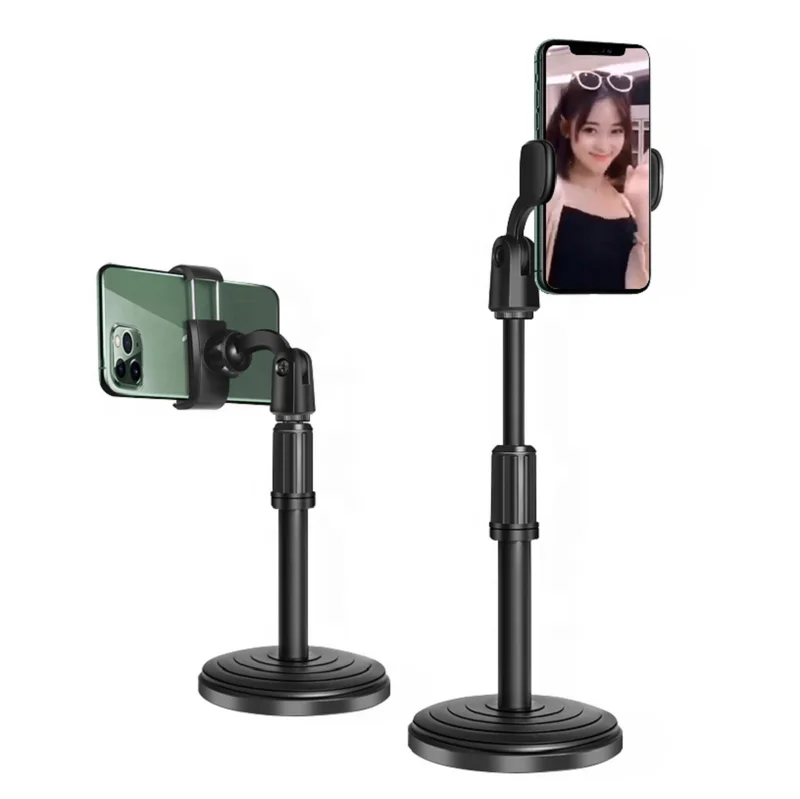 Telescopic Double Mobile Phone Live Streaming Bracket Cellphone Universal Retractable Stand Holder Lazy Movie Fill Light Bracket