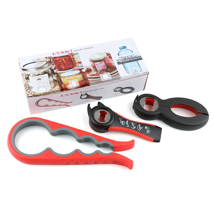 3 Pack Jar Opener Kitchen Gadget Bottle Opener 4/5/6 in 1 Multi-function Can Opener Set