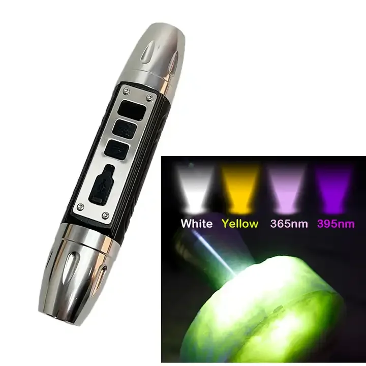 4 in 1 Type-C Rechargeable Gem Torch Ultraviolet (UV) Flashlight Jade Jewelry Gemstone Identification Lights Intellig Test Jade