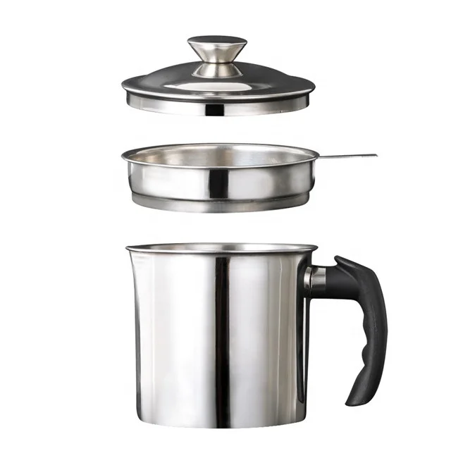 18/8 из нержавеющей стали растительное масло и бекон смазки ловушка может контейнер горшок с высокопробная арматурная сетка, фильтр грубой очистки для кухни хранение жировых отложений