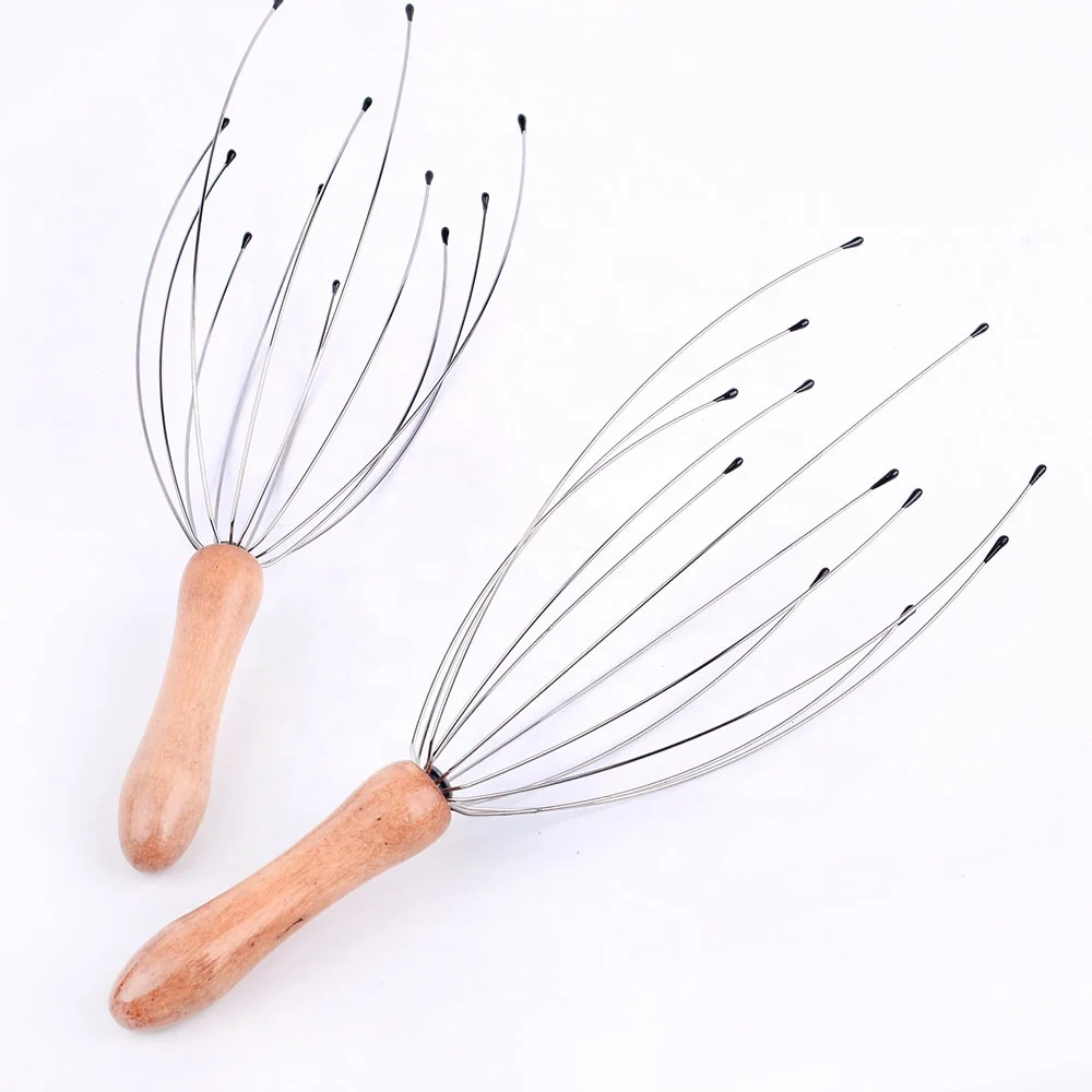 Wholesale Scalp Massager For Head Body Relaxing Wood Handle Head Scratcher Massager