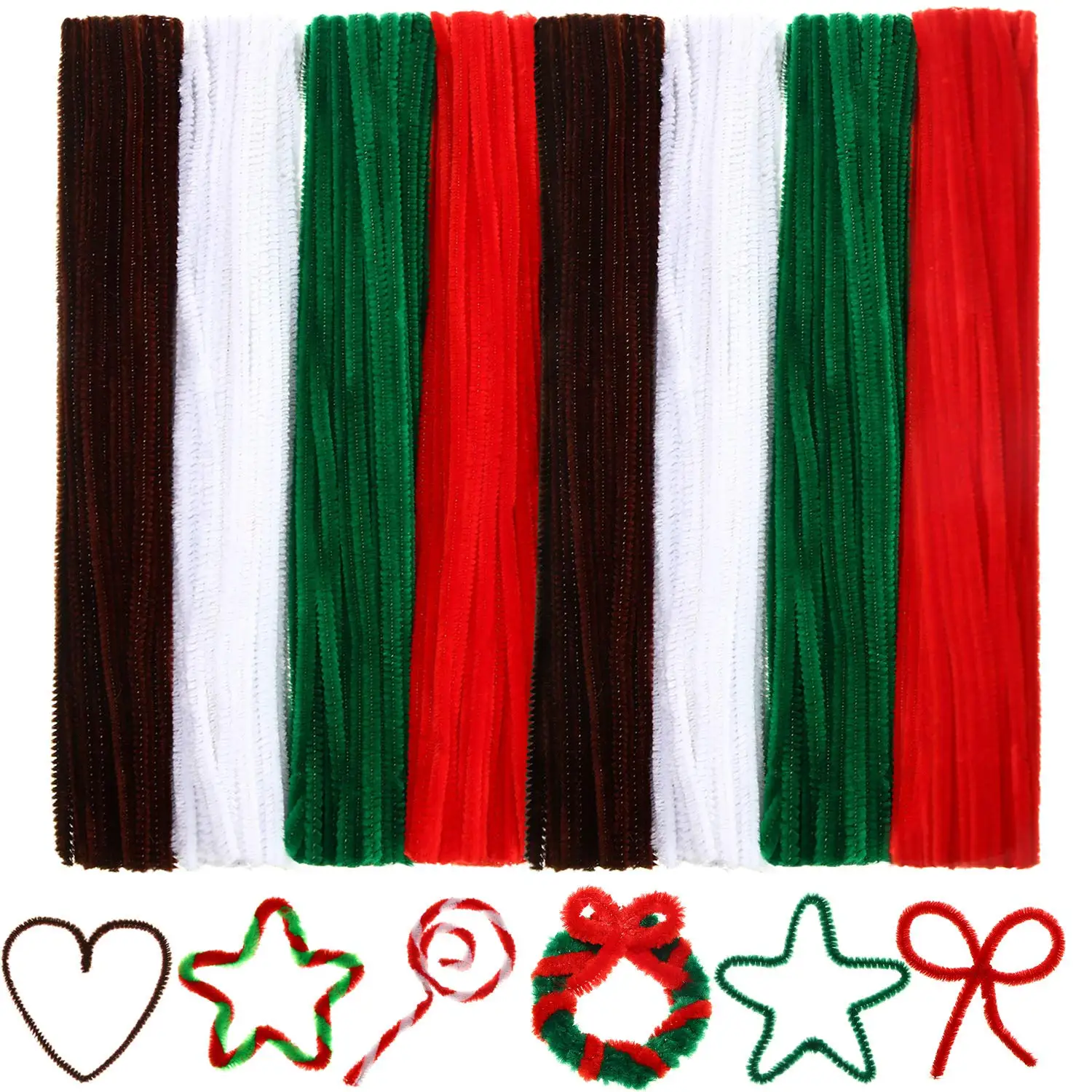 Kids Creative Colorful Diy Plush Chenille Sticks Chenille Stem Pipe Cleaner Stems Educational Toys