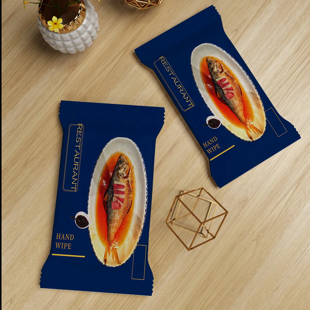 Single packed restaurant wet napkin wet wipes