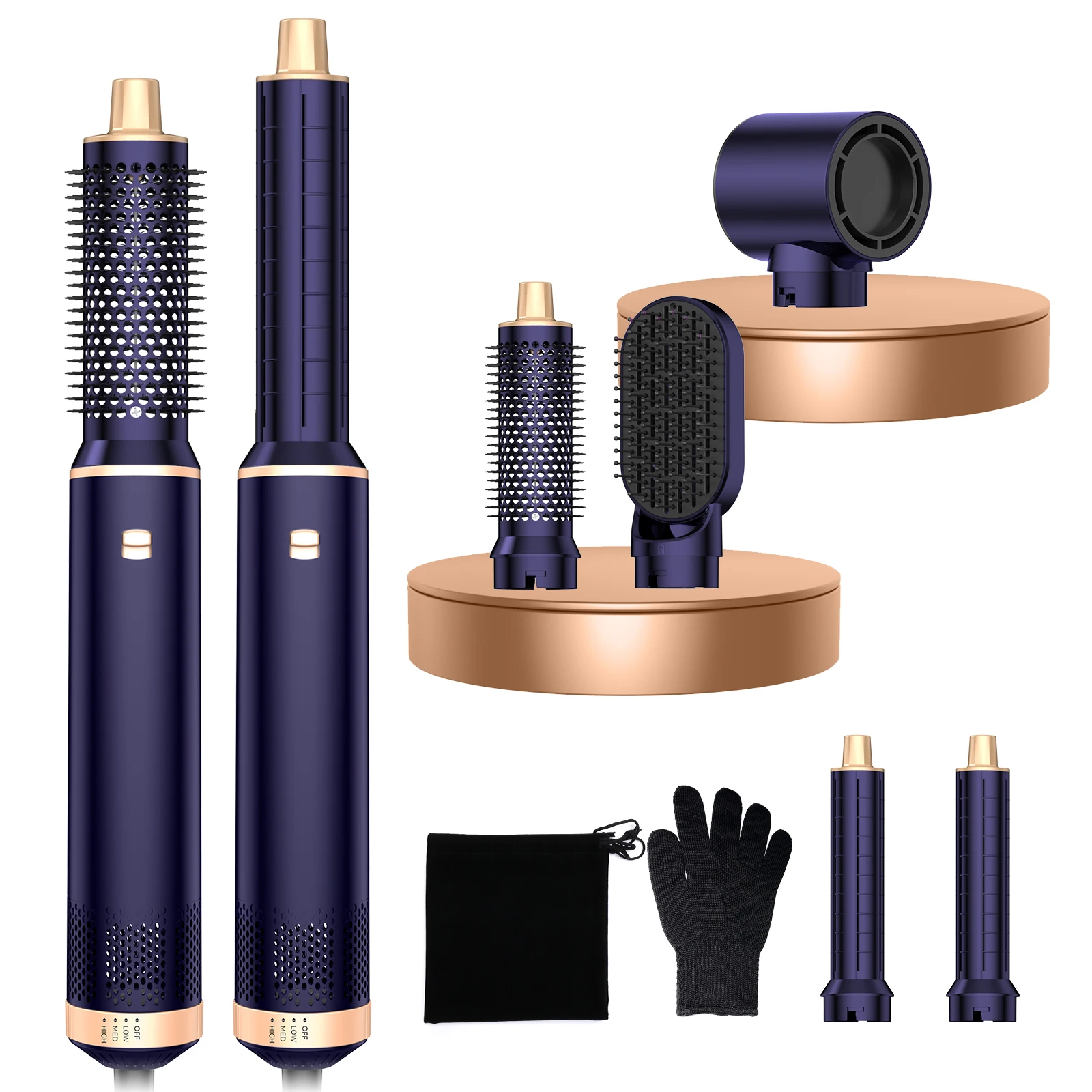 Electric OEM 5 In 1 Hot Air Brush Automatic Curling Iron and Straightening Professional Hair Dryer Styler Tools