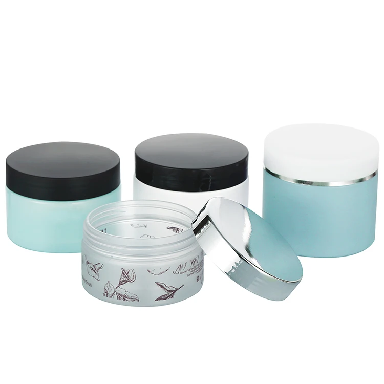 25ml 30ml 40ml 50ml 60ml 80ml 100ml logo print empty plastic PET cosmetic jar containers facial cream pot for cosmetics