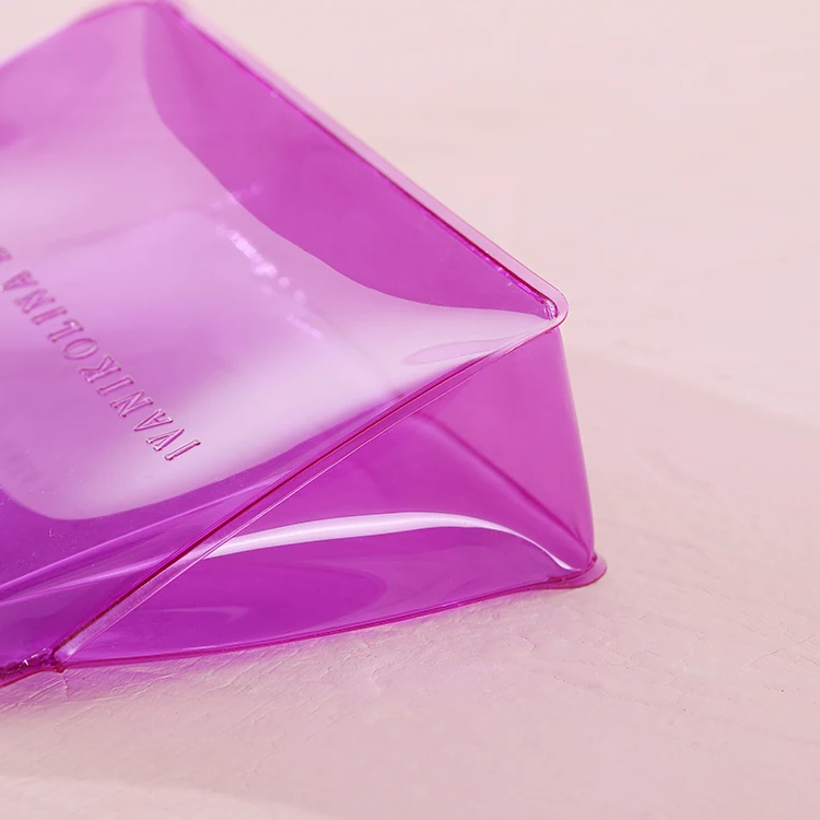 
Colorful Standup Embossed printing PVC bag with Zipper and slider for Cosmetics 